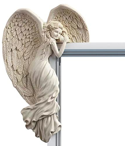 Vintage Engel Flügel Türrahmen Ornament Einzigartige Weihnachtsdekoration Rechtwinkel Wand Skulptur Fee Tür 16.5cm Hoch Türrahmen Engelsflügel Kunstharz Wandskulpturen Skulptur Für Wohndeko