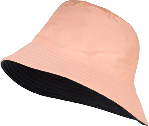 styleBREAKER Unisex Wende Fischerhut aus Baumwolle | 2 in 1 Reversible Bucket Hat Streetwear Look | Sonnenhut Anglerhut für Damen und Herren, Farbe:Apricot-Schwarz