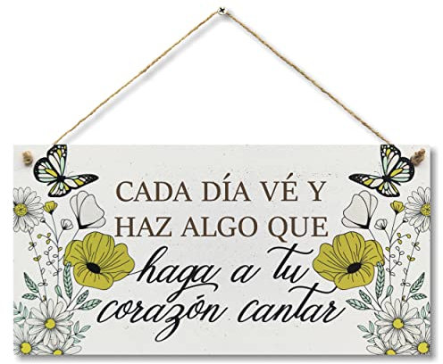 CARISPIBET Cada dia vé y haz algo segno decorativo cartelles para el hogar adornos colgantes decoración de pared 15 x 30 cm