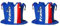 Boland 62023 - Chapeau France en peluche, casquette France, accessoire pour déguisement de carnaval ou de fête à thème, accessoire pour costumes de carnaval ou une tenue de fan (Lot de 2)