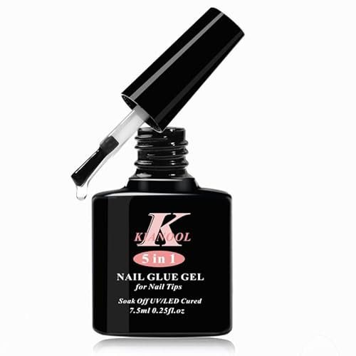 Colle Faux Ongles Lampe Uv Ongles Gel, 7.5 ml Gel Ongle UV Construction 5 en 1, Gel De Construction Ongle Uv Professionnel, Colle Ongle Capsule Gel UV, Nail Extend Glue En Résine