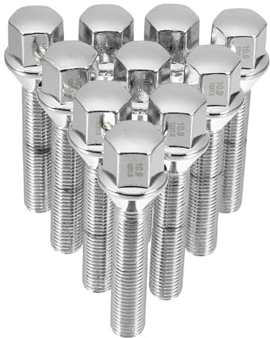 QUARKZMAN M12 x 1.5 Chrome Roue Boulons Cosse Écrous Coniques 60° Cône 10pcs