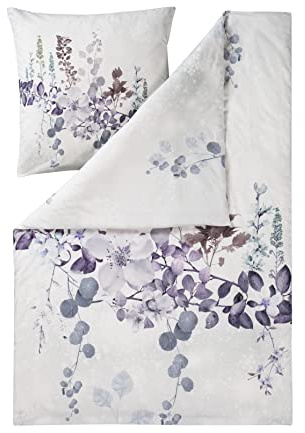 ESTELLA Flausch Bettwäsche Set, 155x220 cm + 80x80 cm, Design 01 | 100% Baumwolle, Kuschel Flanell, Deutsche Markenqualität, Garantie Reißverschluss