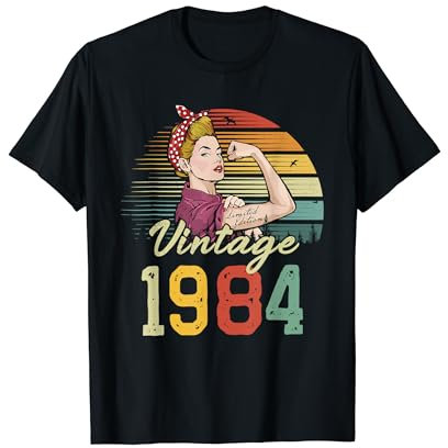 40 Cumpleaños 1984 Edición Limitada Vintage 40 Años Mujer Camiseta