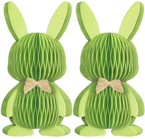 KI Store Papier Hase Osterhase Ostern Feier Party Deko Geburtstag Kinder Erwachsene Bunny Osterdeko Babyparty (Hellgrun, 20cm)