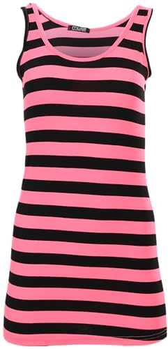 Easy Young Fashion - Damen Basic Trägertop - ärmelloses Longtop Extra Lang - Skinny Fit 9002 - OneSize
