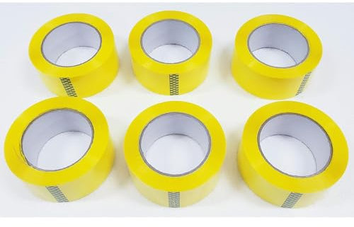 GREATOYAR Pack 6 Rollos Cinta Embalar, Cinta Embalaje, Cinta Adhesiva para Embalar Mudanza y Almacenamiento, Cajas y Paquetes, Longitud 40 Metros, Color Amarillo, 6 Rollos