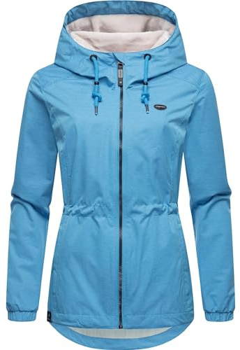 Ragwear wasserdichte Damen Übergangsjacke leichte kurze Funktionsjacke mit Kapuze Dankka Tech YOUMODO Sky Blue Gr. M