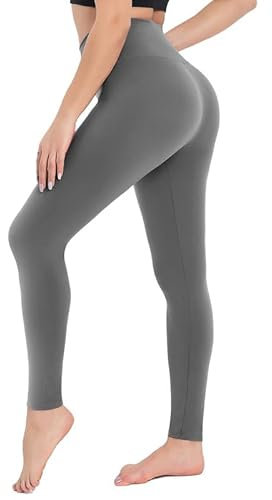 CAMPSNAIL Leggings Damen High Waist Blickdicht Leggins für Sport Yoga Gym (Grau,L-XL)