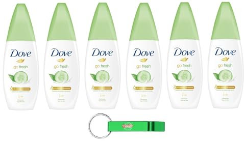 6x Dove Go Fresh Deodorante Vapo Gurke und Grüner Tee mit Feuchtigkeitscreme,Deodorant Kein Gas 24h - Deo 75ml + Beni Culinari Kostenloser Schlüsselanhänger