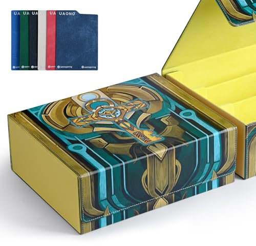 UAONO MTG Deck Box, 1800+ Card Storage Box mit sechs Kartenteilern magnetischer Verschluss Kartenhalter Passt für Magic Game Cards-Puzzle