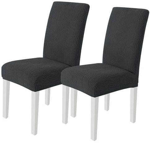 Ystyle Stretch Stuhlhussen 2er Set, Stuhlbezug Elastischer, Hussen Für Stühle Abnehmbarer Waschbarer, Universal Stuhlbezüge, Für Hotel Bankett Küche Restaurant Hochzeit Party, Grau