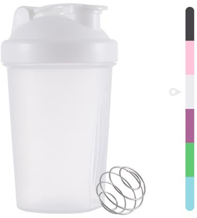 huiyoujiu Protein Shaker Bottle, Supplements Shakers with Mixing Ball, Portable Workout Water Cup with Leakproof Flip-on Lid, 400ml Fitness Milkshake Bottle for Gym, Sports, Fitness