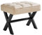 IBUYKE Petit 12 h Foot Tabouret, Tabouret de Pied carré en Lin avec Pieds en métal X, Multifonctionnel utilisé comme Petite Table d'appoint, Tabouret de Marche pour Salon, Lin WBD011Y