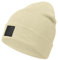 Occulto Leatherpatch Winter Mütze Beanie Cremefarben