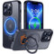 Derwav Multi-in-1 [Magnetic+ Kickstand+ Ring Holder] for iPhone 13 Pro Max Case, Compatible with MagSafe, 360° Rotatable Stand with Military Shockproof Silicone Frame Protection Magnetic Cover, Black