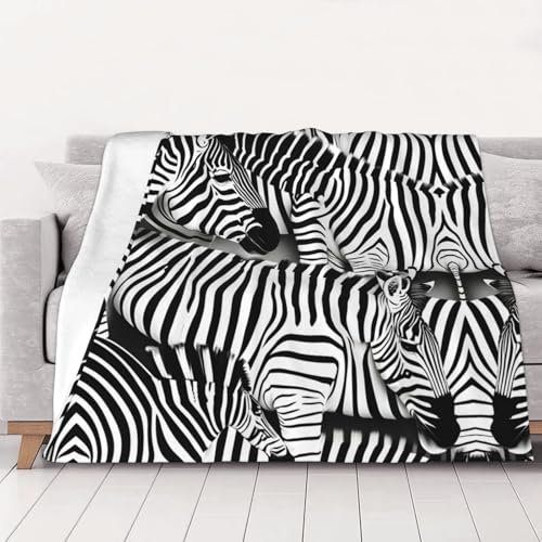 Zebra-Decke, Sofa-Überwurf, Bettdecke, Queen-Size-Größe, weich, leicht, Plüsch, warm, gemütlich, Luxusdecke