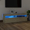 IKAYAA Mueble para TV con iluminación LED, Mueble de TV, Mesa para TV, Mueble TV Salon, Soporte de TV, Diseño Moderno, Elegante, NOE 61, Roble Sonoma 120 x 35 x 40 cm