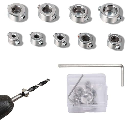 8 Stück Tiefenanschlag für Bohrer, 3-10MM Bohrtiefenbegrenzer Set, Multifunktional Und Praktisch Bohrtiefenbegrenzer, Bohrtiefenbegrenzer Begrenzen Sie Die Tiefe Des Bohrers