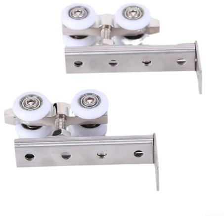 Hasaller Sliding Door Runner Wheels 2Pcs Heavy-Duty Hanging Wheel Rail Pulley Sliding Door Roller Shower Door Wheel Rollers for Wardrobe Curtain Track Folding Door Retractable Screen
