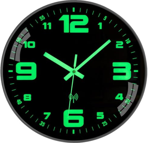 Warminn Wanduhr Leuchtend Funkuhr Wanduhr Ohne Tickgeräusche Lautlos 30cm Quarz Modern Groß Batterie Einfach zu Lesen für Zimmer Zuhause KüChe Schlafzimmer Büro Schule