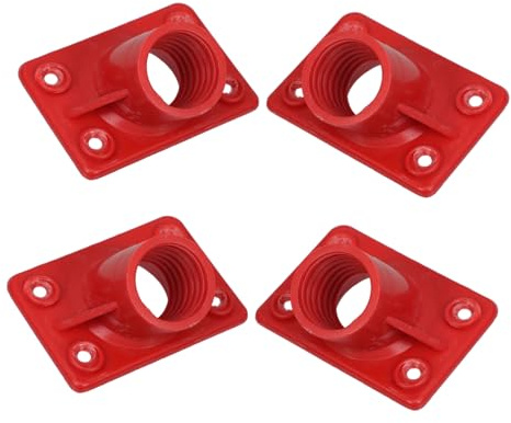 Scrub Brush Handle Connector Red Plastic Brush Head Fittings | Easy Replacement, Secure Connection, Enhanced Efficiency for Tile and Grout, Shower Use