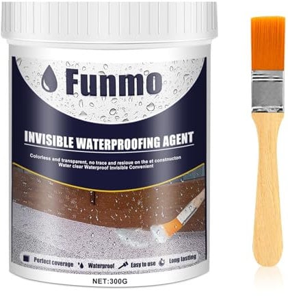 Funmo Agent Anti-Fuite Étanche 300g,Liquide Étanchéité Transparent,Liquide D'étanchéité Transparent,Agent Imperméable Invisible Pour Salle de Bain,Plafonds,Toits,Rebords de Fenêtres,Carrelage