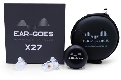 Ear-Goes X27 Silikon-High-Fidelity-Ohrstöpsel - Wiederverwendbare Ohrstöpsel mit Geräuschunterdrückung, Gehörschutz für Konzerte, Festivals und laute Arbeitsumgebungen