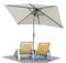 Ollewiellan Sonnenschirm 210 x 140cm Beige mit Kurbel| Sonnenschirm Rechteckig Ampelschirm Gartenschirm Terrassenschirm Sonnenschutz UV50+ Knickbar wasserdicht für Garten, Terrasse, ohne Ständer