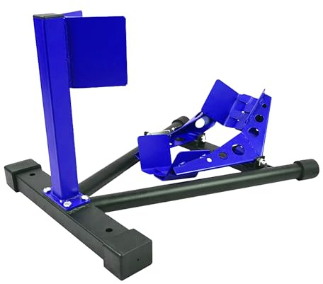 BikeTek Motorcycle Wheel Chock Motorbike Paddock Stand Series 5 Front Wheel Chock (Blue)
