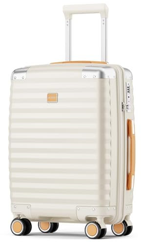 Joyway Koffer Trolley Reisekoffer von PP Hartschalen Trolley mit 360° Doppelrollen und TSA Schloss für Reise, Business & Kurztrips Weiß