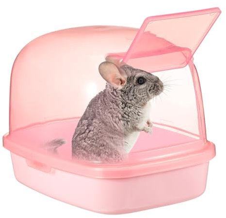 VANZACK Kunststoff Sandbad Box FüR Kleine Haustiere - Praktische Chinchilla Sauna Mit Transparentem Design Langlebig Und Hygienisch FüR Hamster Meerschweinchen Und EichhöRnchen - 23X16X17Cm