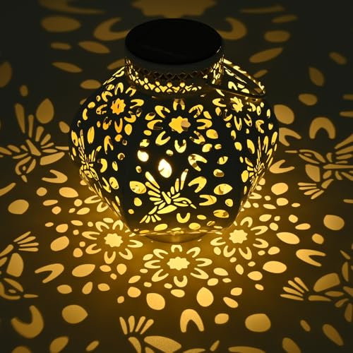 ZWOOS Lanterne Solaire Exterieur Jardin, Lampe Solaire Exterieur Decorative, Suspendre/ Poser, Imperméable IP44, pour Balcon, Jardin (Colibri)
