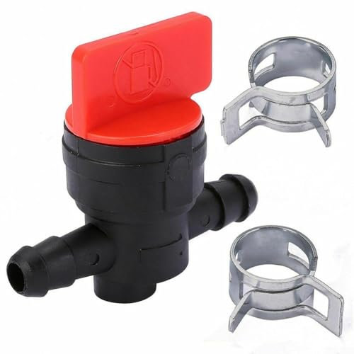 Robinet de réservoir de carburant, kit de robinet de carburant pour tondeuse à gazon, valve d'arrêt essence, diesel, interrupteur marche/arrêt avec 2 colliers de serrage pour jardin, pièce de rechange