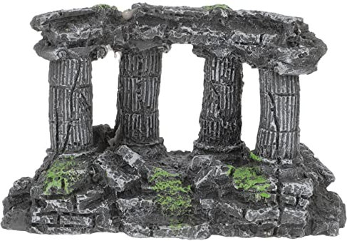 jojofuny Aquarium-dekor Aus Harz Mit Römischer Säule Garnelen Und Fischversteck Natürliche Aquarienlandschaft Sauberer Zubehör Für Tanks