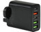 USB Plug Charger, 65W 5-Port Multi Charging Power Adapter with PD 25W Power Adapter QC 3.0 Fast Charging Plug for iPhone Samsung Galaxy, Huawei, Tablet (Black)