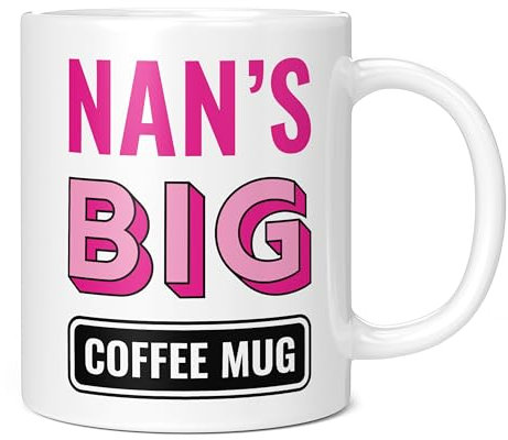 Mug Monster - Nan's Big Coffee Mug, Mother's Day Gift, Birthday Present for Nan, Giant Mugs for Women, Huge Cup Hot Drinks, Oversized Coffee Cup, Extra Large Ceramic Gift