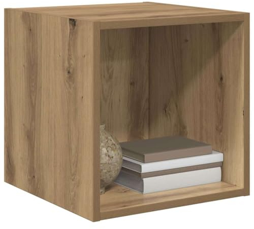 vidaXL Wall Cabinet Artisan Oak 37 x 37 x 37 cm Engineered Wood, Modern Rectangular Wall Cabinet, Ample Storage for Living Room, Compact Multi-Use Furniture, Efficient Design, Decorative Unit