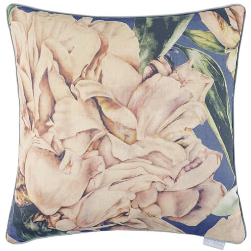 Voyage Maison Parcevall Feather Filled Cushion – Velvet Marie Burke Floral Piped Decorative Pillow (Coral - 55x55cm)