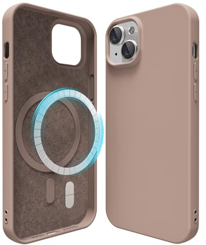 oakxco für iPhone 12 Mini/ 13 Mini Hülle Magsafe Silikon Handyhülle Bunt, Ultra Dünn Slim Case Einfarbig Handy Hülle Mädchen, Magnetisch Induktives Laden Schutzhülle Matt Silikonhülle, Braun Khaki