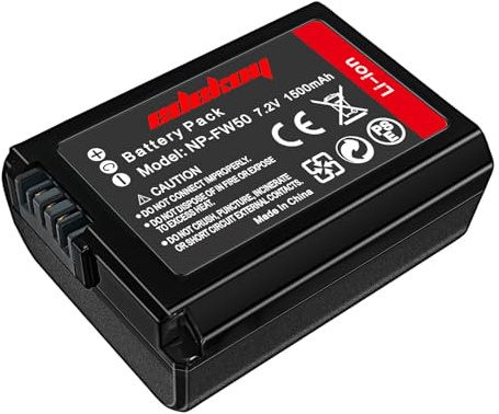 NP-FW50 Akku for Sony Alpha ZV-E10 A6000 A6400 A7II A7RII RX10IV Kamera | 1500mAh 7.2V Für Sony Fotografie Enthusiast