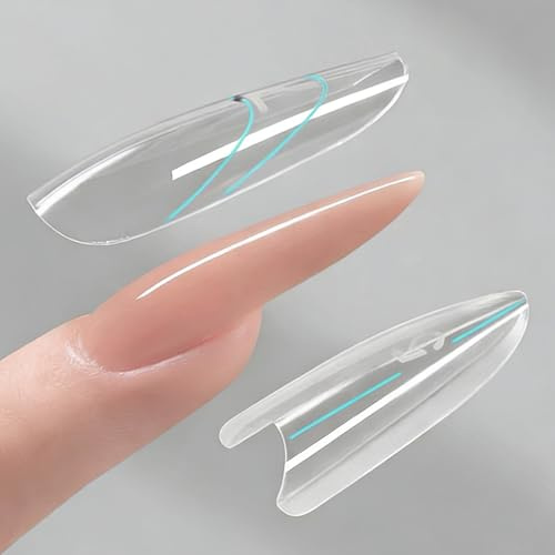 240 Stück Dual Tips Nägel,Sandwich Nagel Formen,Polygel Set Nagelverlängerung,Nagel Gel Formen Set Für French Nagelverlängerungen, DIY Nagelkunst (Oval)