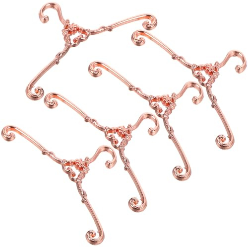 Kleiner Kleiderbügel aus Eisen für Puppenkleidung 5 Stück Rosa