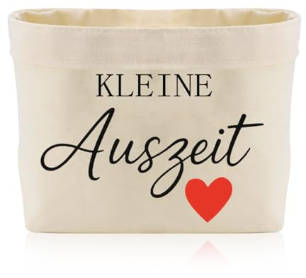 Kleine Auszeit Korb Geschenk Aus Baumwolle und Leinen, Geschenkkorb, Wellness/Entspannung Geschenke für Frauen Damen
