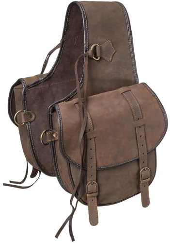 Tough1 Satteltasche aus weichem Leder, Braun