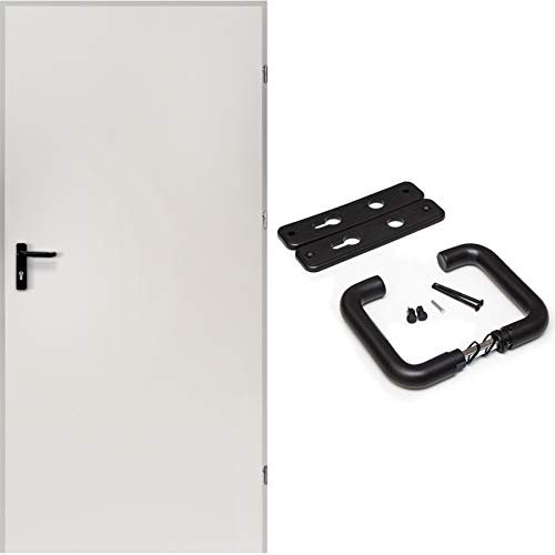 kuporta Stahltür Kellertür Garagentür Mehrzwecktür Xaver weiß 77,0 x 201 cm DIN rechts innen öffnend inkl. Drückerset