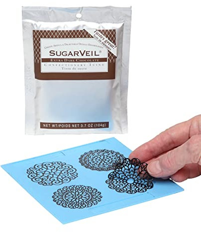 SugarVeil Medaillon Topper Matte mit Schokolade SugarVeil Zuckerguss