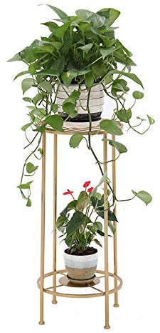 CXLT Metall Betriebsstand-Blumen-Regal-saftiger Blumenständer Für Blumensäule Topf Legt Eisen-Kunst-Regal-Gestell-Anzeige Stehendes Einfaches Dekoratives Beiseite,Gold-H:70CM