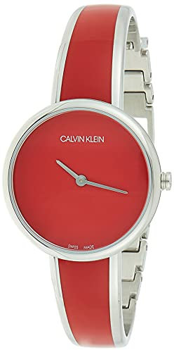 Calvin Klein Damen Analog Quarz Uhr mit Edelstahl Armband K4E2N11P