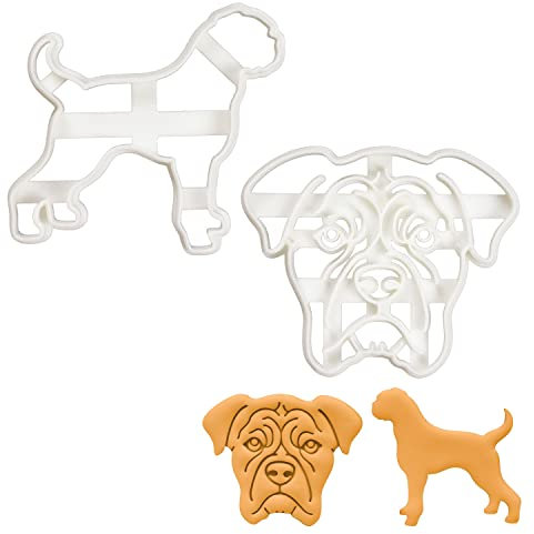 2er Set Deutscher Boxer Ausstechformen (Formen: Gesicht und Körper), 2 Teil